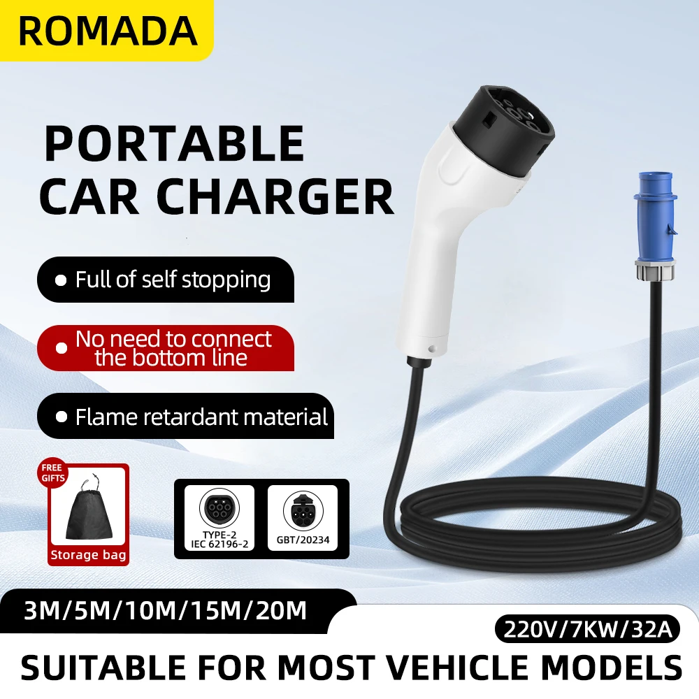 ROMADA Type2 IEC62196-2 For El - Ev Charger Adapter recension och pris