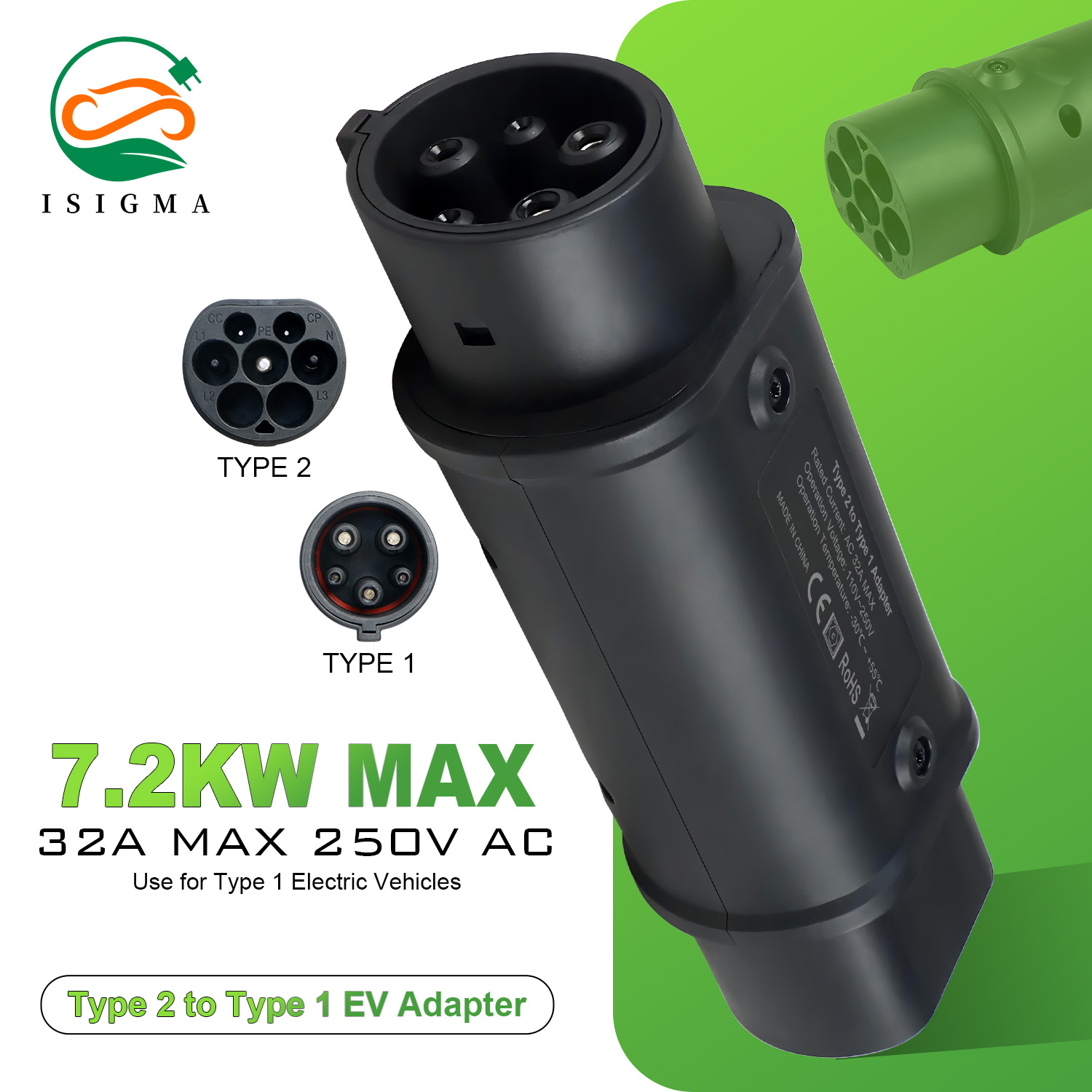Type 2 to Type 1 EV Adapter 32 - Ev Charger Adapter recension och pris